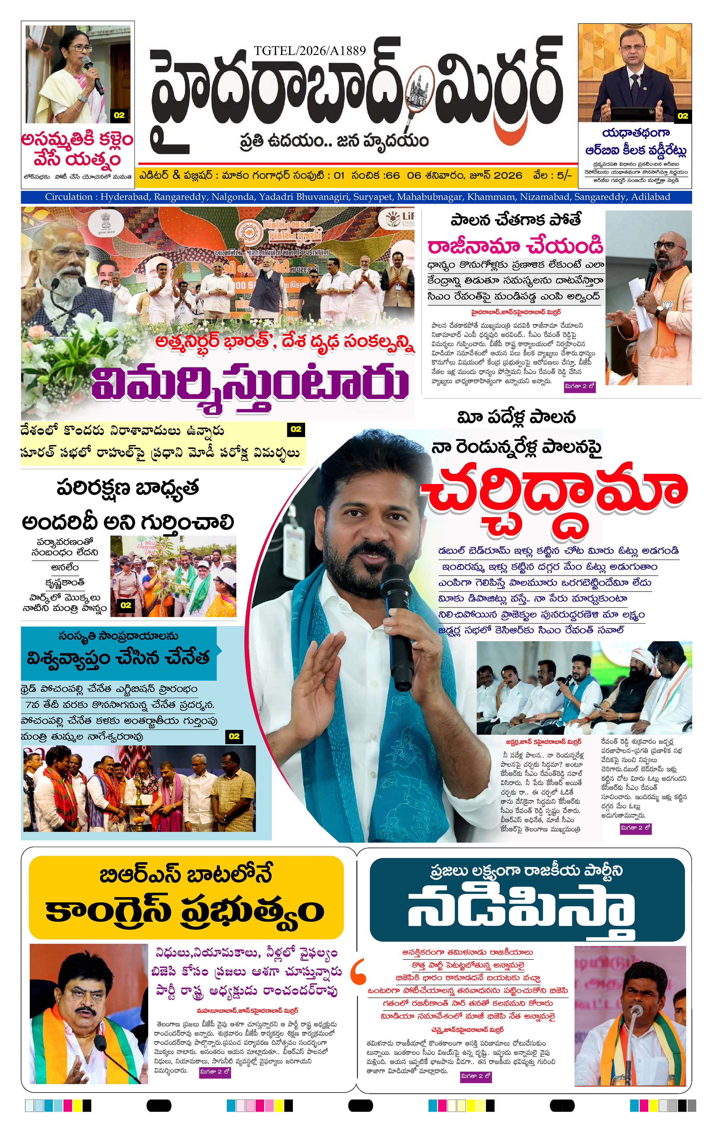 Hyderabad Mirror Telugu Daily News Paper
