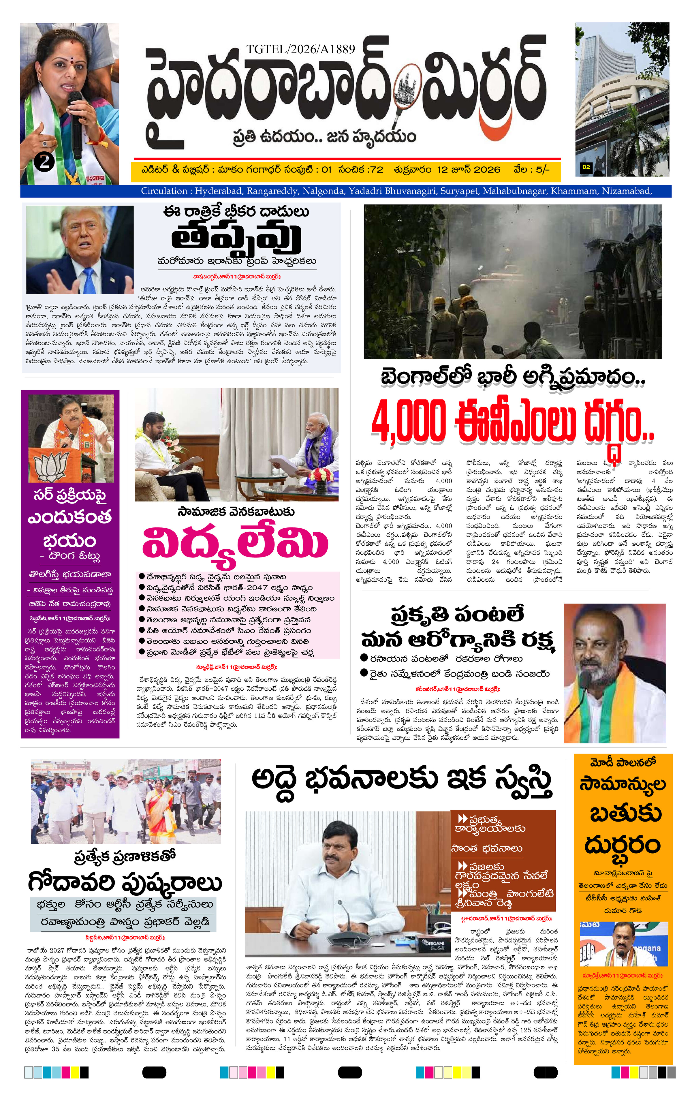 Hyderabad Mirror Telugu daily newspaper